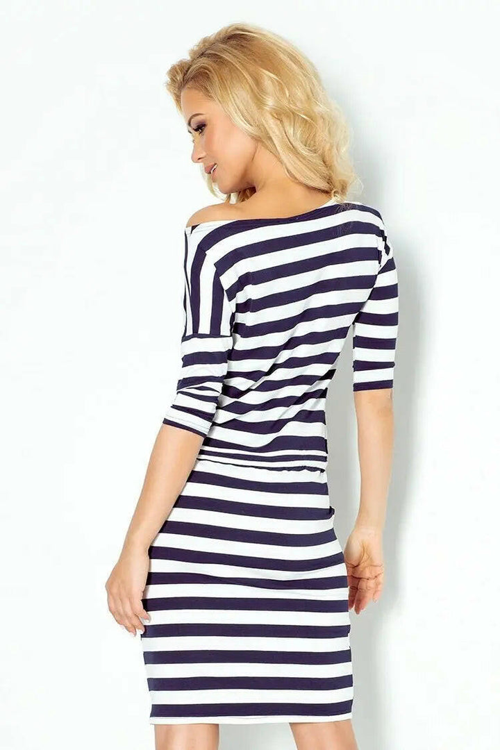 Numoco Sporty dress - Blue stripes 2x2cm  13-46 - Shangri-La Fashion