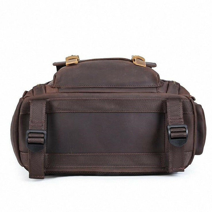 The Gaetano | Large Leather Backpack Camera Bag with Tripod Holder-14