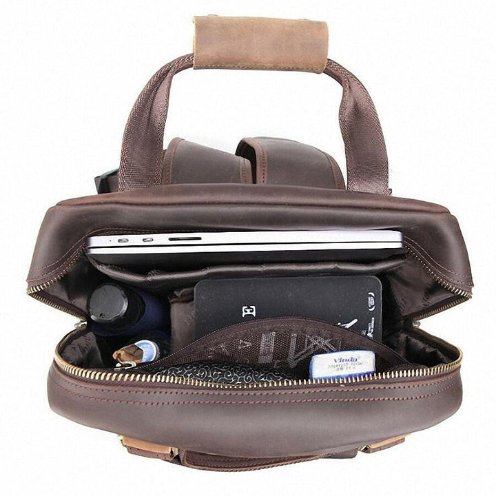 The Gaetano | Large Leather Backpack Camera Bag with Tripod Holder-15