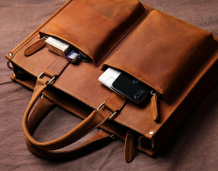 The Dagmar Leather Briefcase | Vintage Leather Messenger Bag-5
