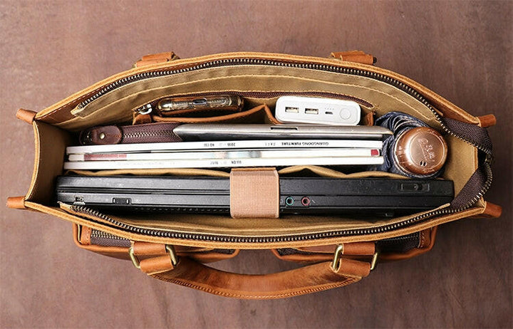 The Dagmar Leather Briefcase | Vintage Leather Messenger Bag-8