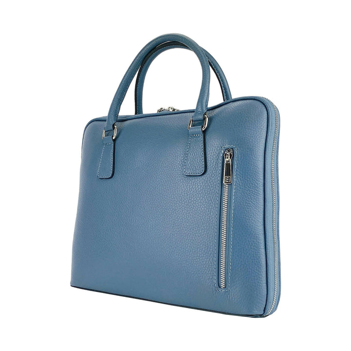 RB1019P | Unisex Business Briefcase  with removable shoulder strap. Attachments with shiny nickel metal snap hooks - Avio color-0