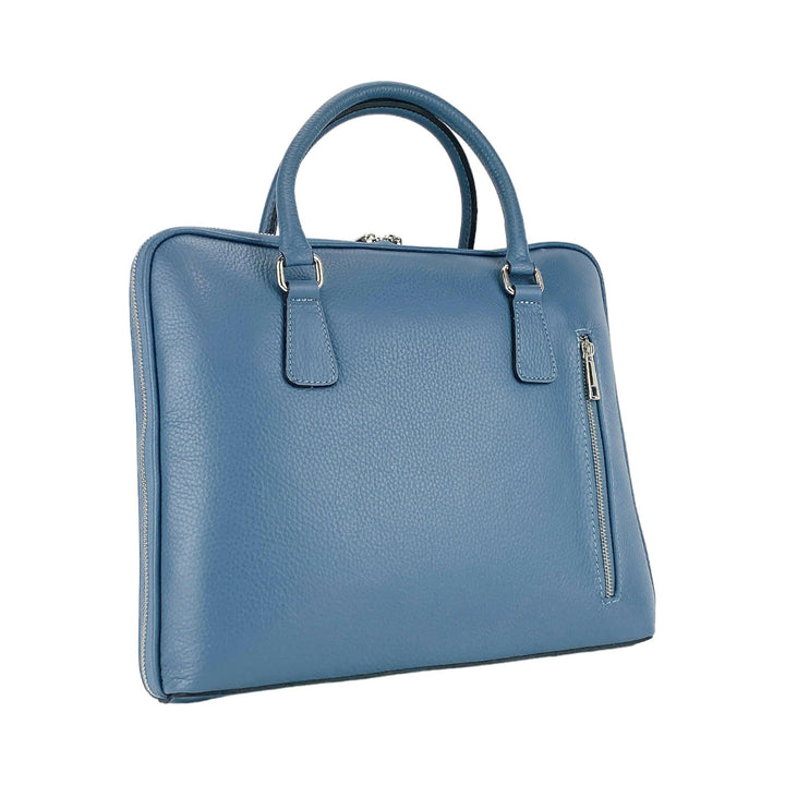 RB1019P | Unisex Business Briefcase  with removable shoulder strap. Attachments with shiny nickel metal snap hooks - Avio color-1