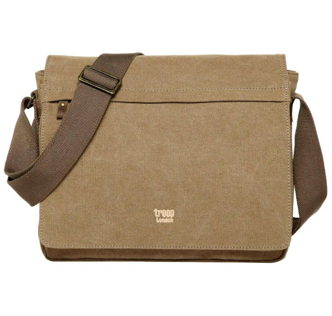 TRP0240 Troop London Classic Canvas Laptop Messenger Bag - 16.5 Diagonally - Shangri-La Fashion