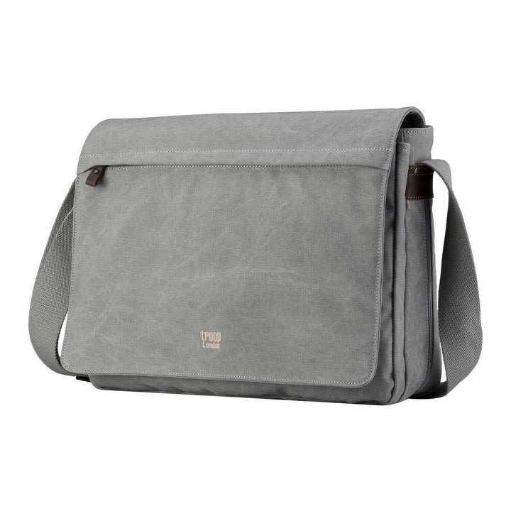 TRP0371 Troop London Classic Canvas Laptop Large Messenger Bag - 18 Diagonally - Shangri-La Fashion