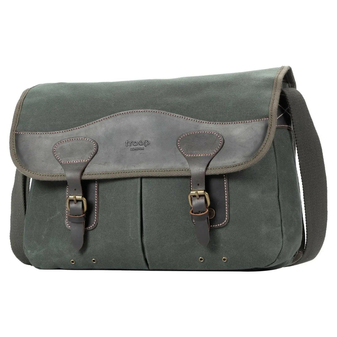 TRP0544 Troop London Heritage Canvas Messenger Bag, Shoulder Bag, 13” Laptop Bag - Shangri-La Fashion