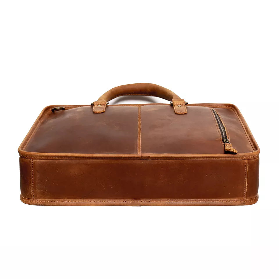 The Hemming Leather Laptop Bag | Vintage Leather Briefcase-4