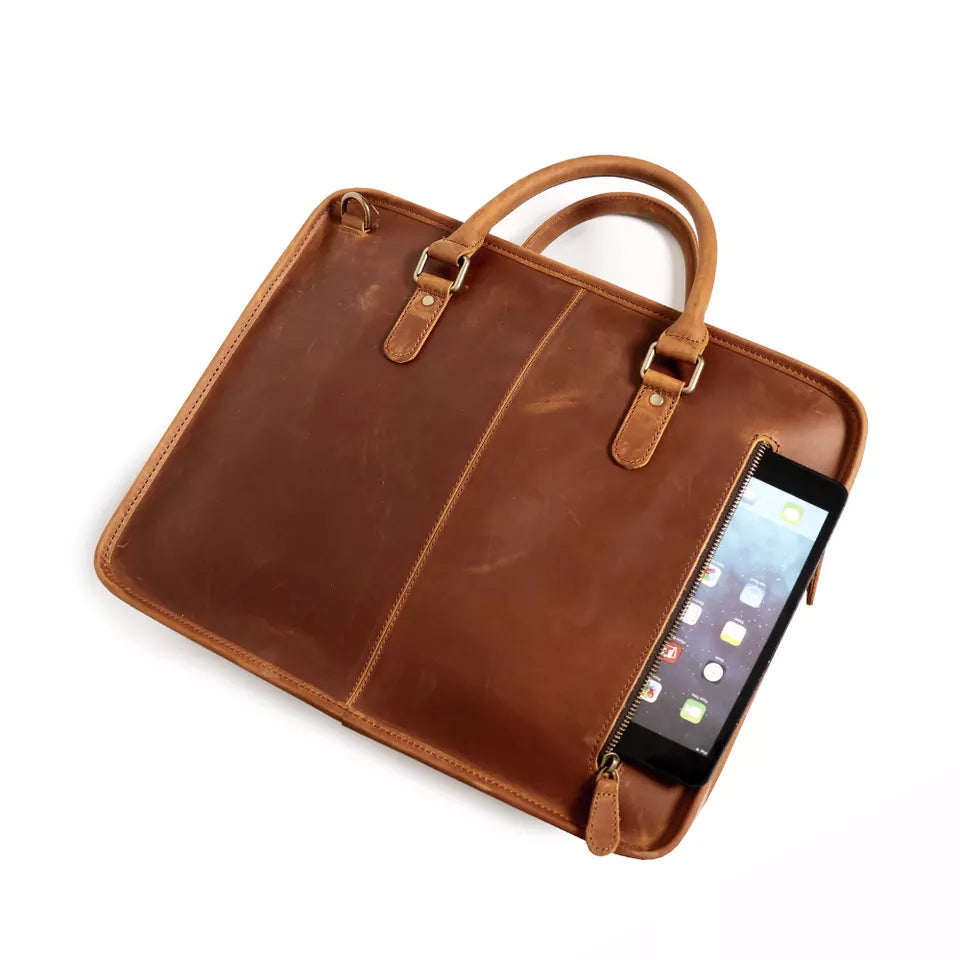 The Hemming Leather Laptop Bag | Vintage Leather Briefcase-3