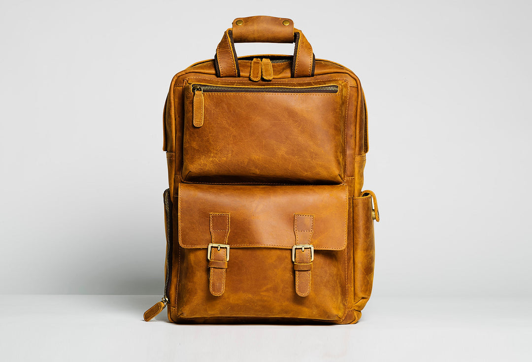 The MANN Bag | Large Capacity Leather Camera Backpack-3