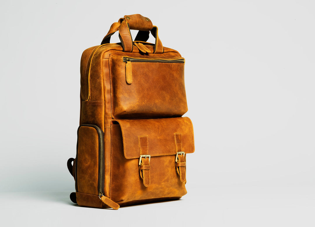 The MANN Bag | Large Capacity Leather Camera Backpack-1
