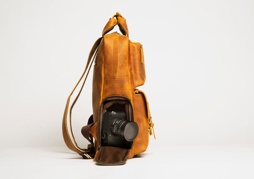 The MANN Bag | Large Capacity Leather Camera Backpack-2