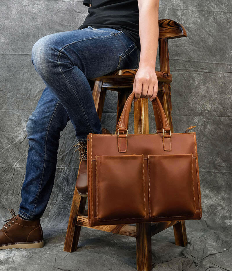 The Dagmar Leather Briefcase | Vintage Leather Messenger Bag-2