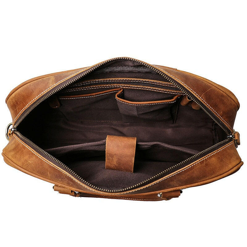 The Bjorn Leather Laptop Bag | Vintage Leather Briefcase-4