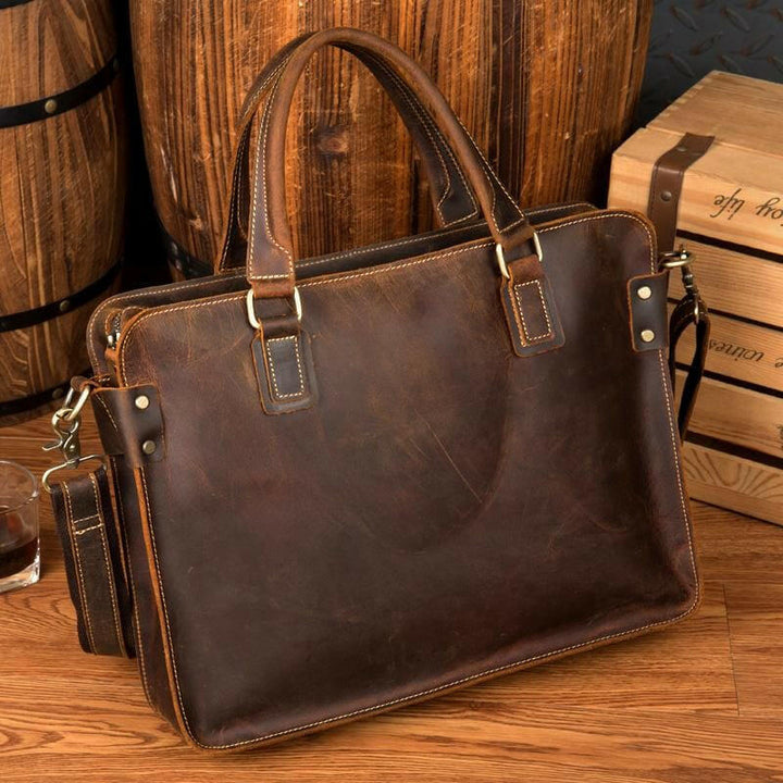 The Viggo Briefcase | Genuine Leather Messenger Bag-3