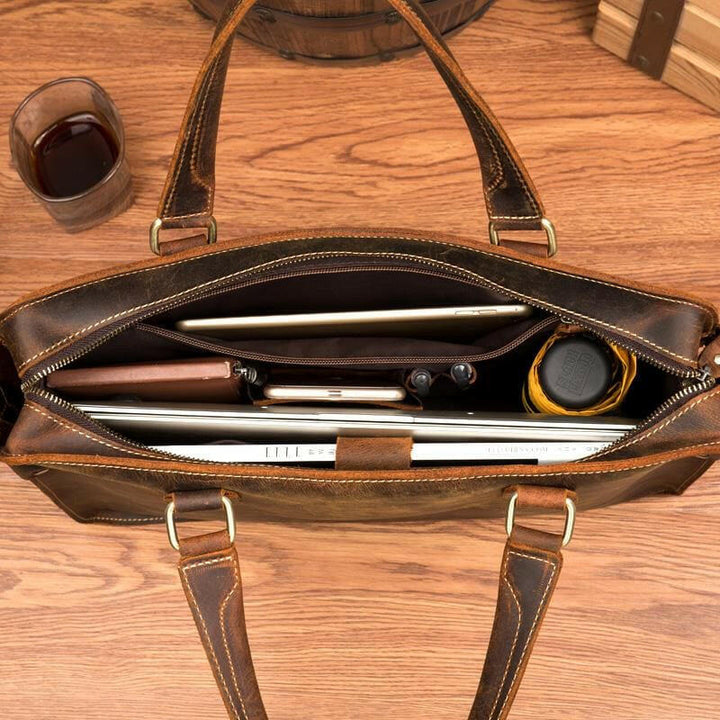 The Viggo Briefcase | Genuine Leather Messenger Bag-5
