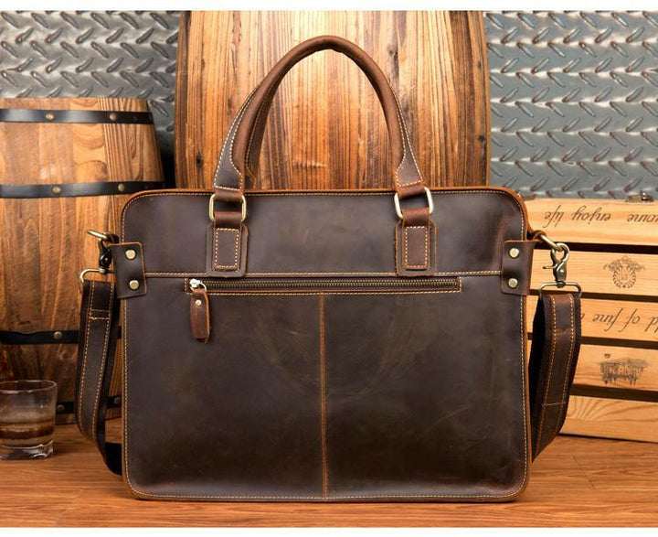 The Viggo Briefcase | Genuine Leather Messenger Bag-11