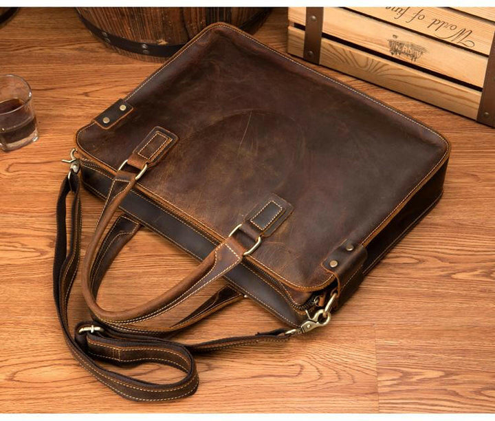 The Viggo Briefcase | Genuine Leather Messenger Bag-13