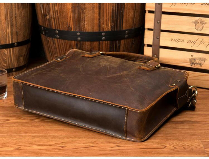 The Viggo Briefcase | Genuine Leather Messenger Bag-10