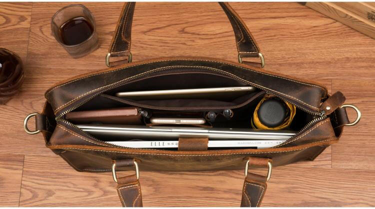 The Viggo Briefcase | Genuine Leather Messenger Bag-18