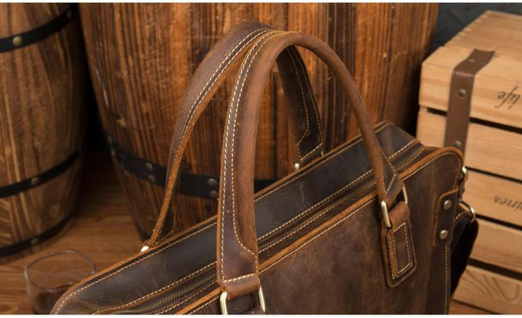The Viggo Briefcase | Genuine Leather Messenger Bag-14