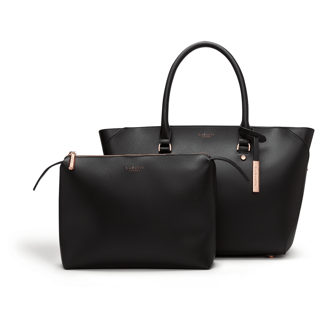 Black - Sophie Vegan Leather Tote Bag | Shangri-La Fashion